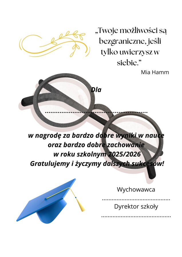 Wkładka/wklejka do nagrody książkowej 2025/2026