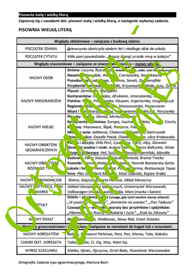 E8 Ortografia  *ZBIÓR ZADAŃ EGZAMINACYJNYCH* - wymagania 2026/2027