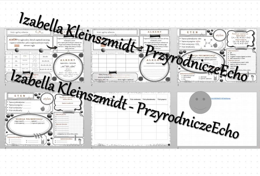 Minizestaw na temat „Alkeny. Eten” – sketchnotka + karta pracy w power point + gratisowy link do prezentacji multimedialnej niekomercyjnej wykonanej w genial.ly do indywidualnego pobrania i użycia do celów niekomercyjnych. Chemia 8, „Węglowodory”