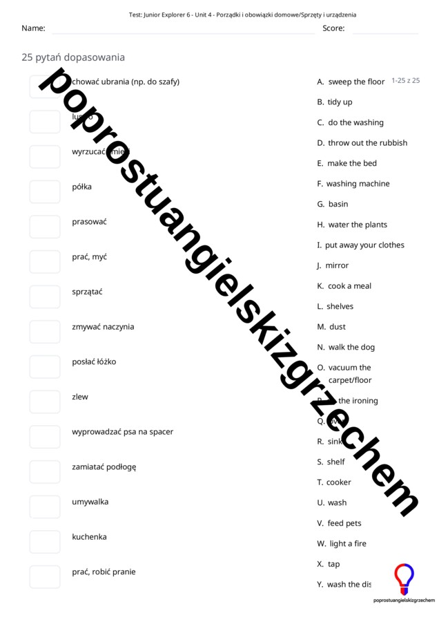 Junior Explorer 6 – Unit 4 – testy