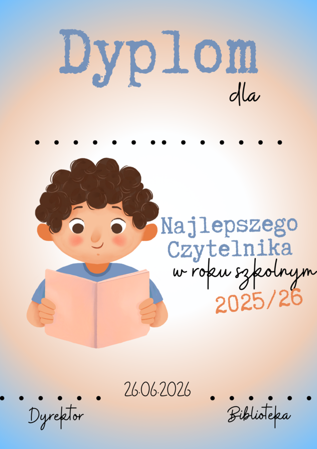 Dyplom Najlepszej Czytelniczki i Najlepszego Czytelnika