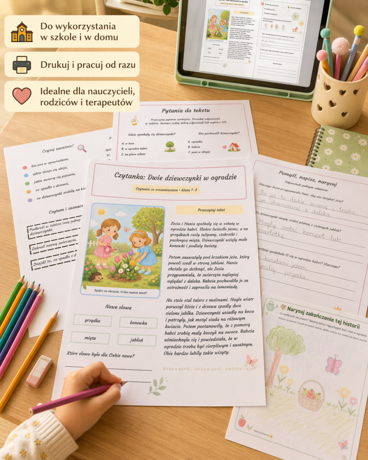 Czytanka: Dwie dziewczynki w ogrodzie