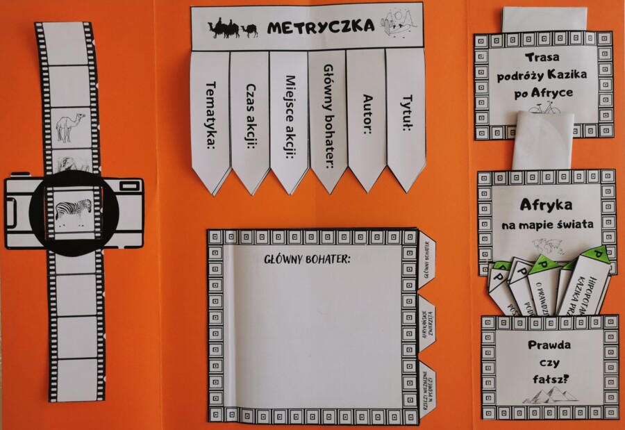 Lapbook - "Afryka Kazika" + test sprawdzający wiedzę z lektury + kod QR do testu