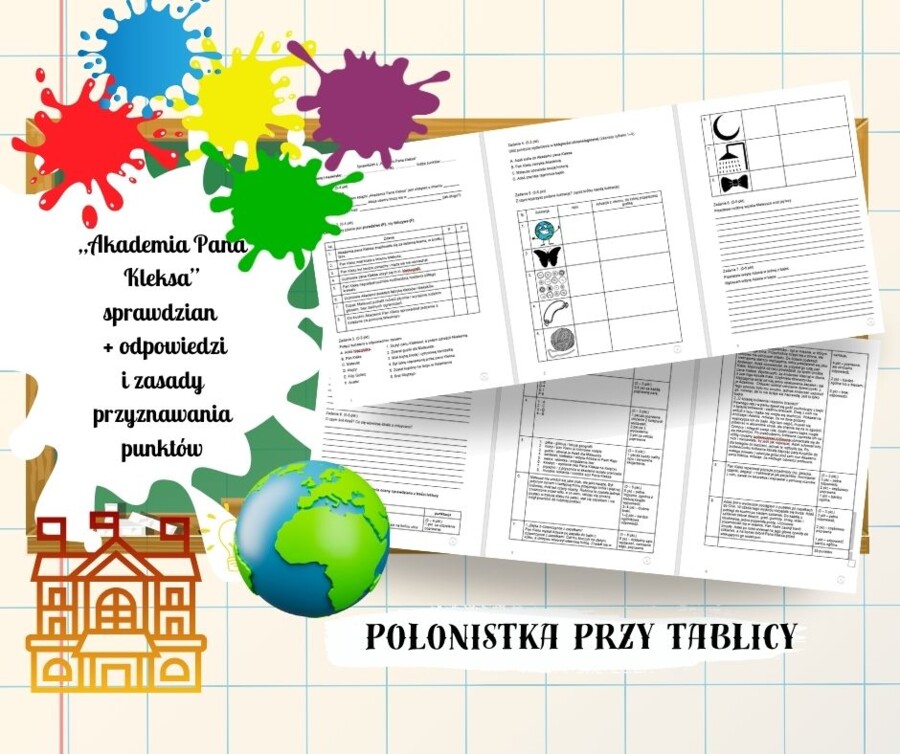 „Akademia Pana Kleksa” sprawdzian + odpowiedzi i zasady przyznawania punktów