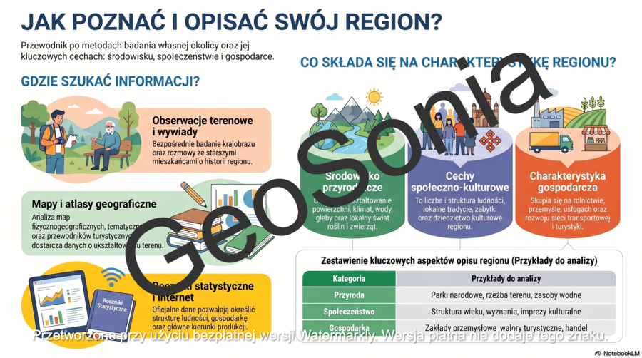 Poznaję region, w którym mieszkam geografia klasa 7 sketchnotka