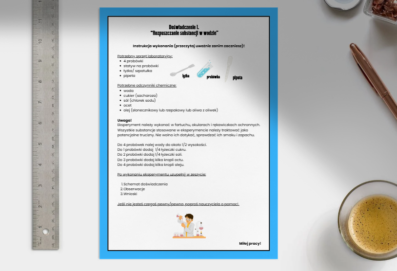 Chemia. Klasa 7. Doświadczenia. Woda i jej roztwory. Dzień Wody 22 marca.