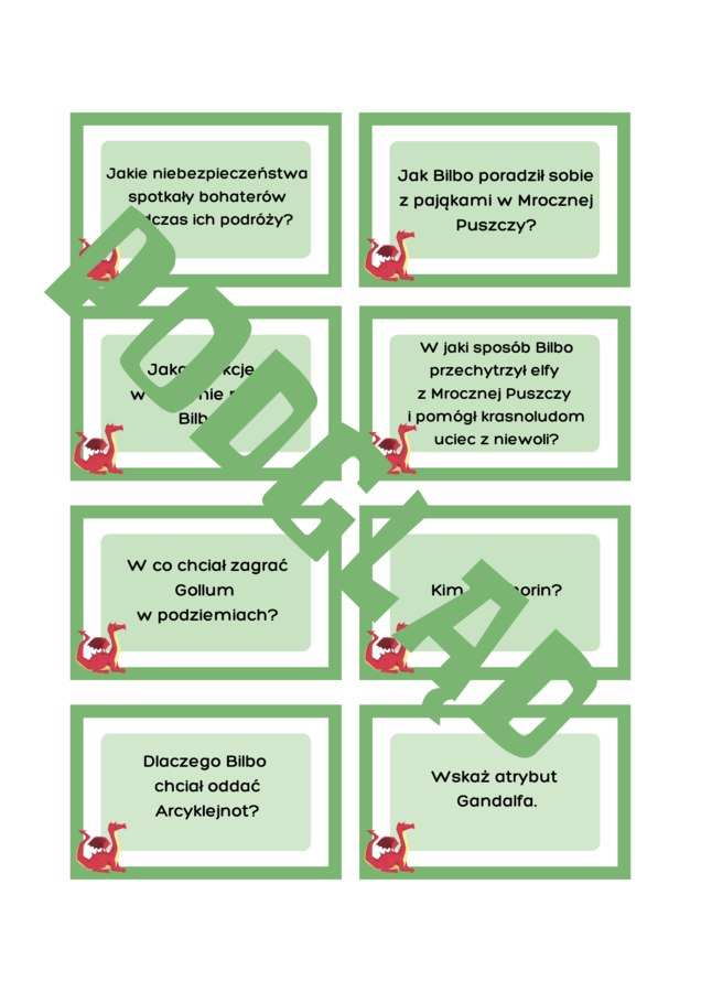 Pokoloruj domek hobbita i Arcyklejnot (kodowanka na podstawie Hobbita)