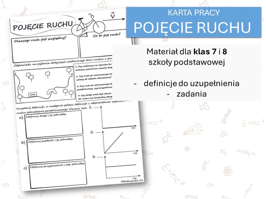 Fizyka 7 i 8. Karta pracy. RUCH. Kinematyka.