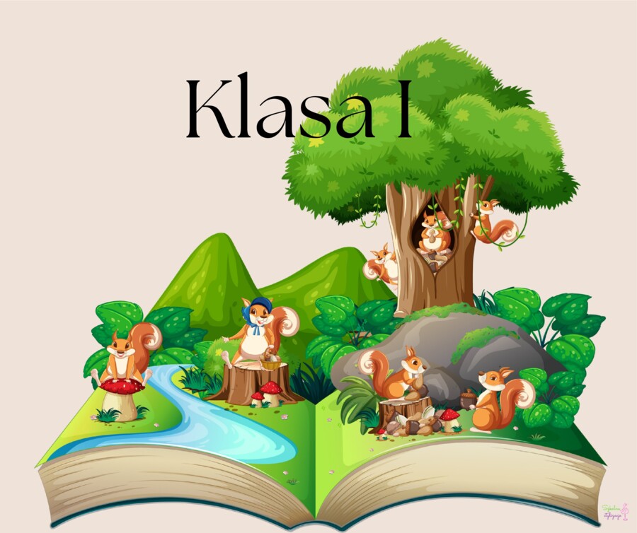 Klasa 2 - witacz, tabliczka na drzwi sali lekcyjnej