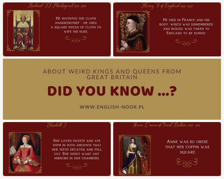 Angielski. Władcy Wielkiej Brytanii