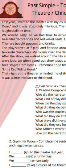 Czasy angielskie - czytanki i ćwiczenia