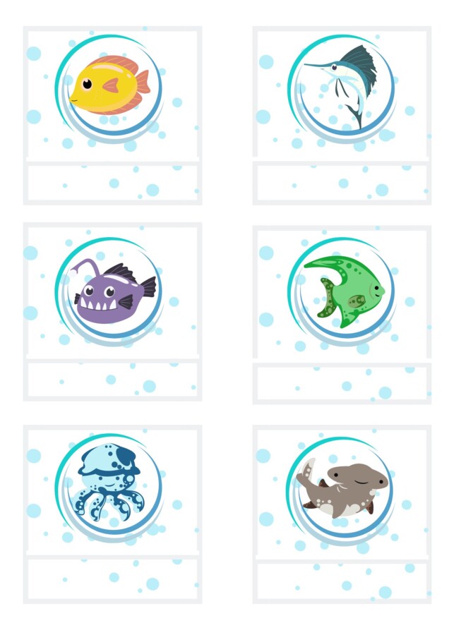 ZNACZKI PRZEDSZKOLNE. ZWIERZĘTA MORSKIE. CZĘŚĆ I.