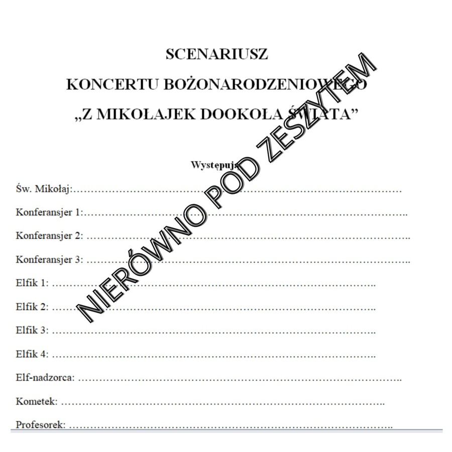 Scenariusz Koncertu Bożonarodzeniowego "Z Mikołajem dookoła świata"