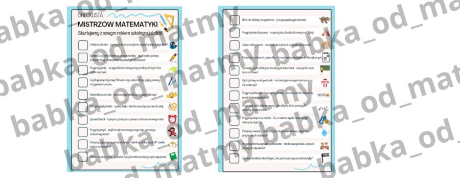 CHECKLISTA MISTRZÓW MATEMATYKI - śmieszny przewodnik przygotowań do lekcji matematyki w nowym roku!