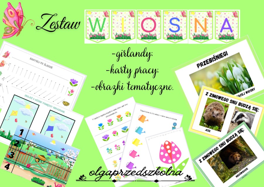 Zestaw WIOSNA - wiosenne karty pracy