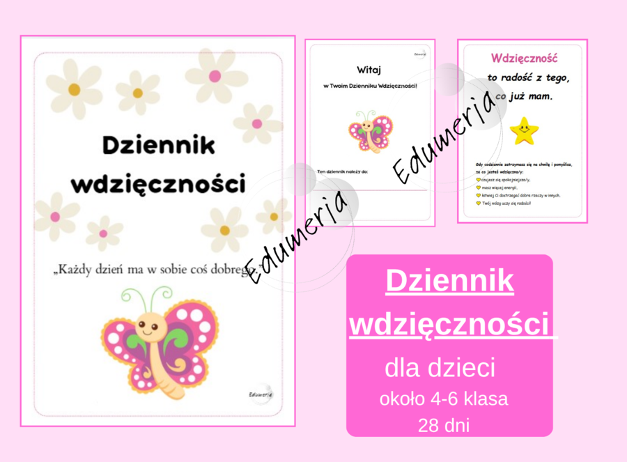 „Dziennik wdzięczności dla uczniów 4-6” – 28 dni uważności, refleksji i radości z codzienności. klasy 4-6