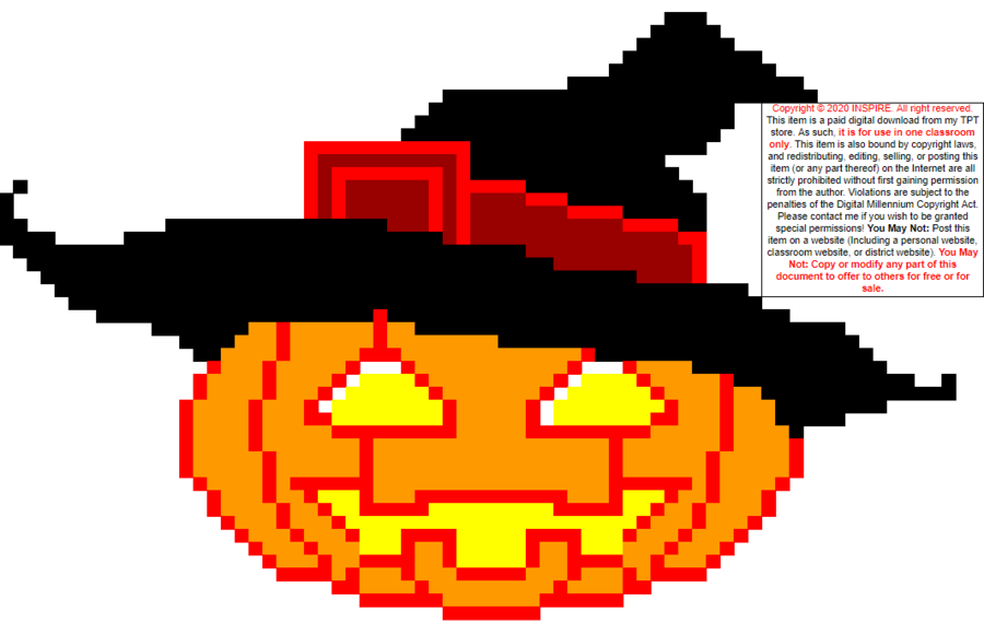 Dynia Halloween Dodawanie Pisemne – UKRYTY OBRAZEK w Arkuszach Google, Excelu (edytowalny).