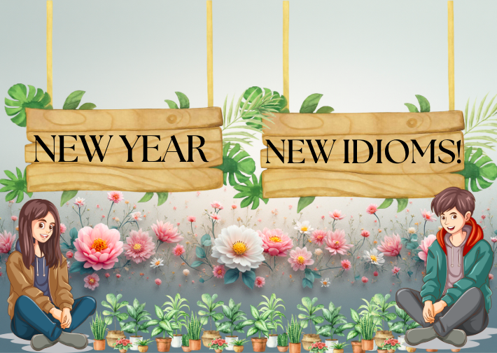 Mega Pakiet: NEW YEAR – NEW IDIOMS! 12 plansz z idiomami w w zestawie|Główna grafika XXL - plakat 4 xA4| Zestaw zawiera 2 zadania z idiomami oraz odpowiedzi