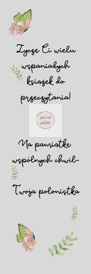 Zakładka do książki, upominek na koniec roku