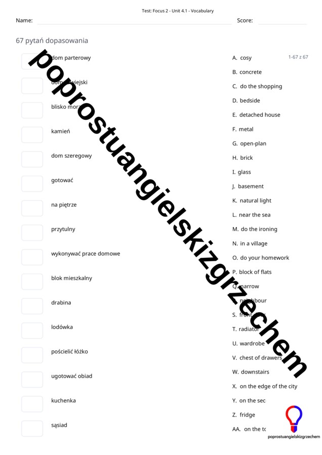 Focus 2 – Unit 4 – testy