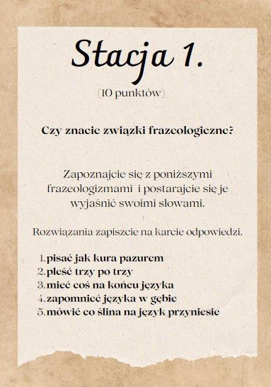 STACJE ZADANIOWE Międzynarodowy Dzień Języka Ojczystego kl. 4-6