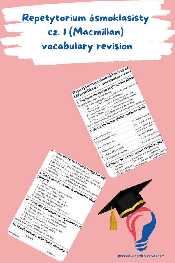 Repetytorium ósmoklasisty cz. 1 – Unit 4 (Macmillan) – vocabulary revision