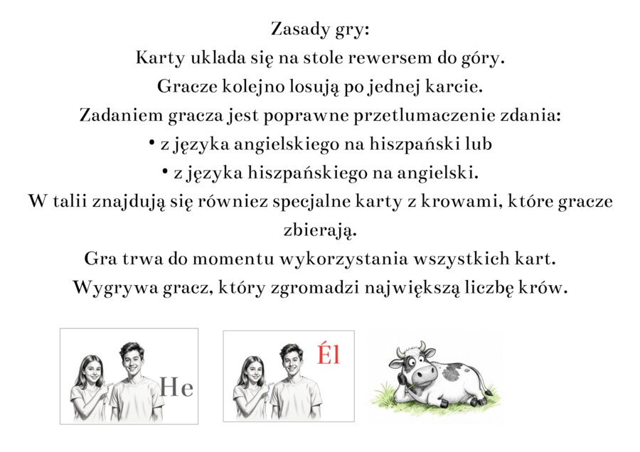 Gra edukacyjna: zaimki hiszpańskie i angielskie