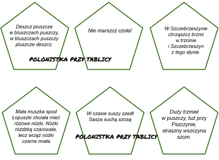 Łamańce jezykowe - głoska [sz}