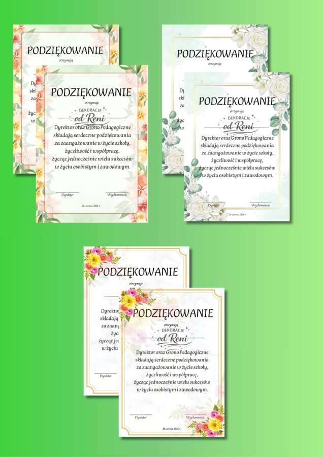 Podziękowanie dla Rodziców/Rodzica