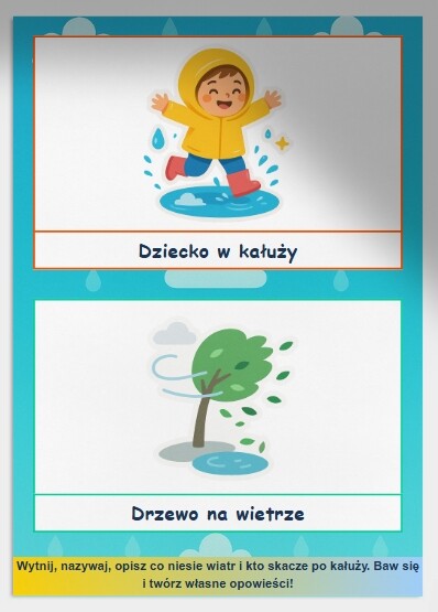Karty obrazkowe "Deszcz i pogoda"