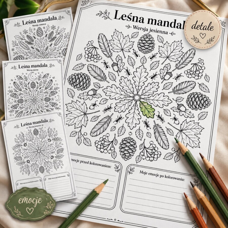 Kolorowanka antystresowa. Leśna mandala