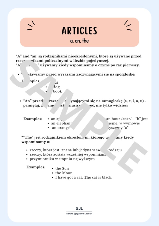 Gotowe karty pracy – „A, An, The” w praktyce! 📚