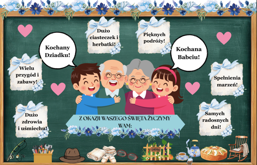 Zestaw „Dzień Babci i Dziadka” – 40 stron do druku! Gazetka| Zaproszenia| Kolorowanki| Główna grafika w formacie 4 x A4