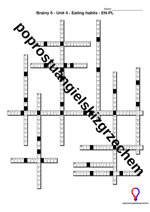 Brainy 5 – Unit 4 – krzyżówki