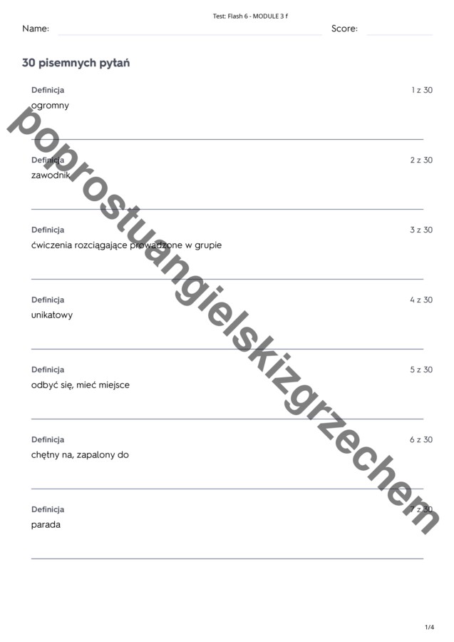 Flash 6 – Module 3 – testy