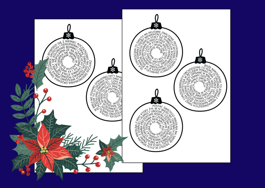 🎄Boże Narodzenie - Świąteczne Bombki – ćwiczenie z interpunkcji - kl. 4-8 - ortografia - interpunkcja