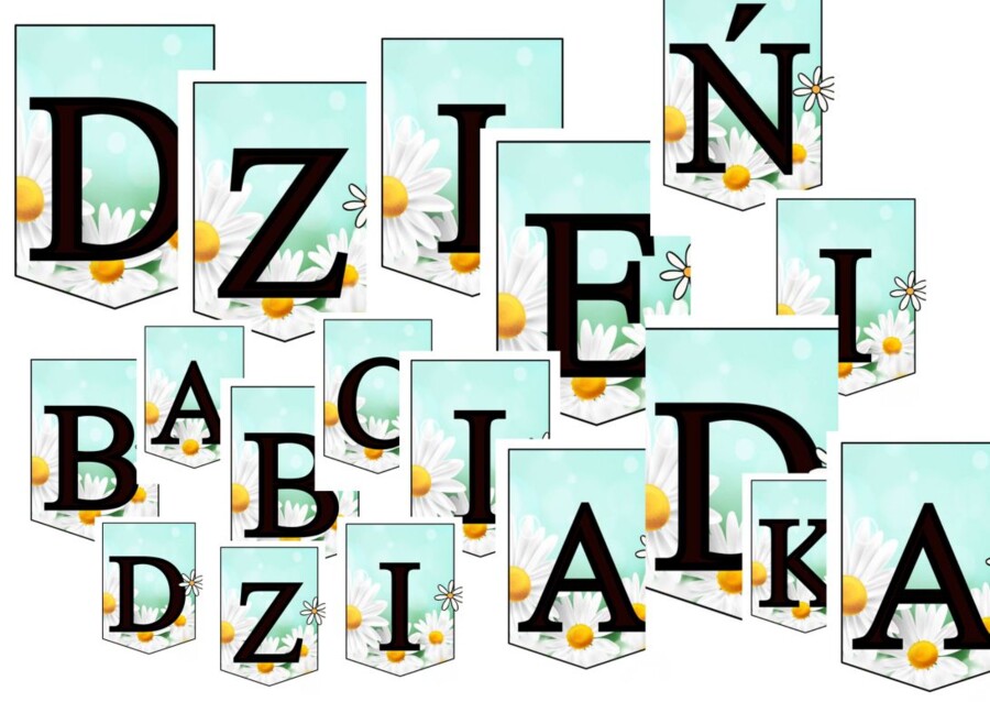 Napis: DZIEŃ  BABCI I DZIADKA