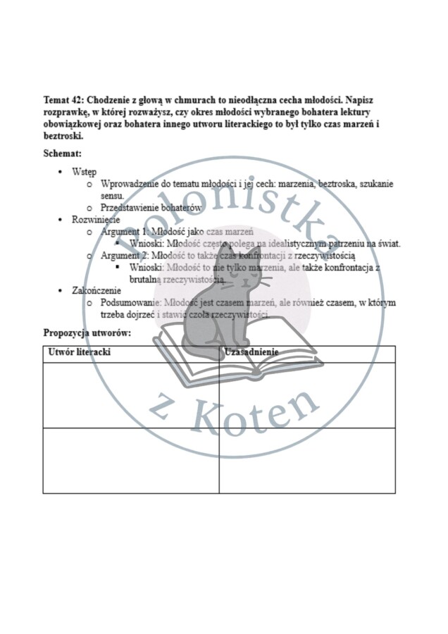 Schematy do opowiadań, rozprawek i przemówień – egzamin ósmoklasisty
