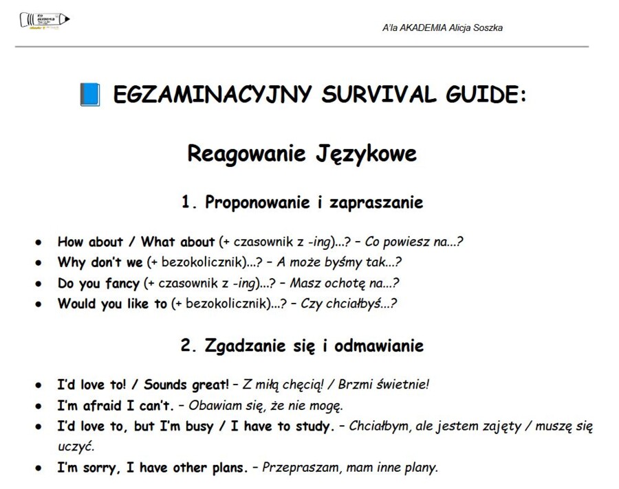 Egzamin Ósmoklasisty – Funkcje Językowe