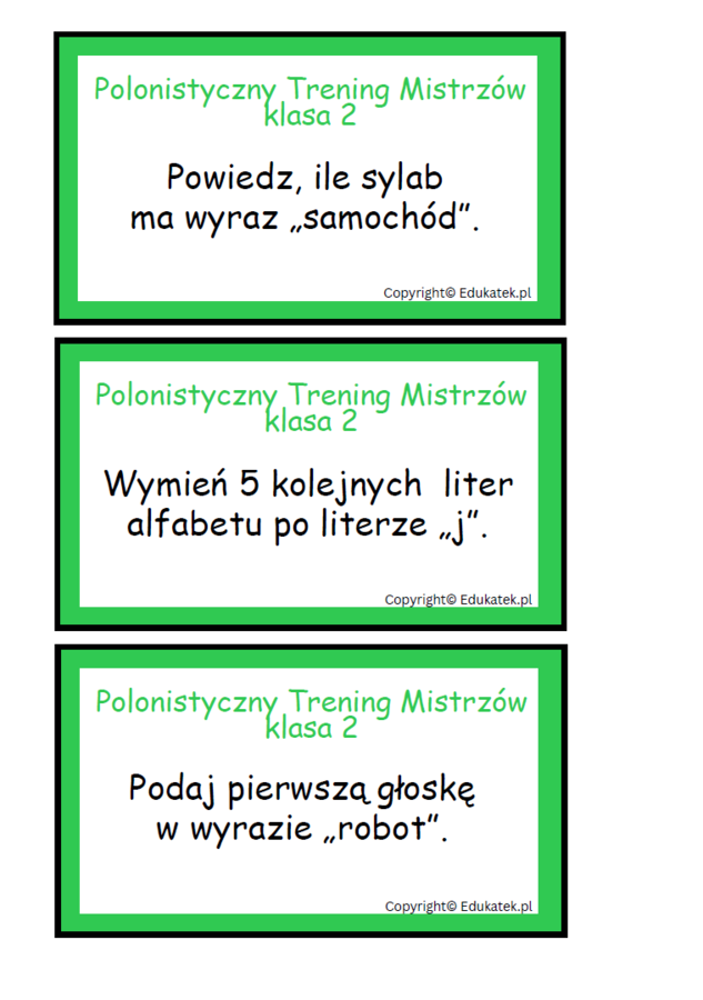 Polonistyczny trening mistrzów - klasa 2