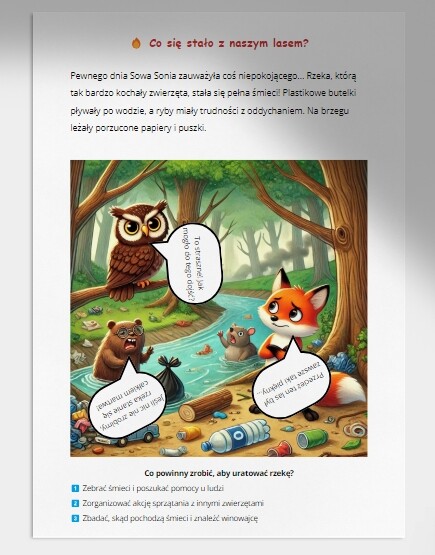 Bajka ekologiczna. Historia o bohaterach ratujących las i rzekę.