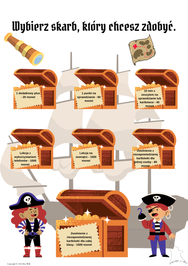 Piracki projekt ułamki zwykłe