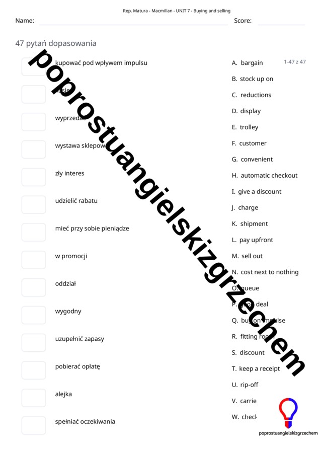 Repetytorium – Podręcznik do szkół ponadpodstawowych (Macmillan) – Unit 7 – testy