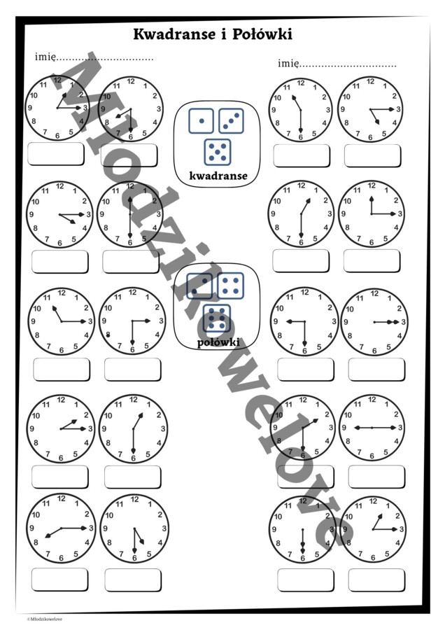 Matematyczne gry stolikowe-czas i zegar
