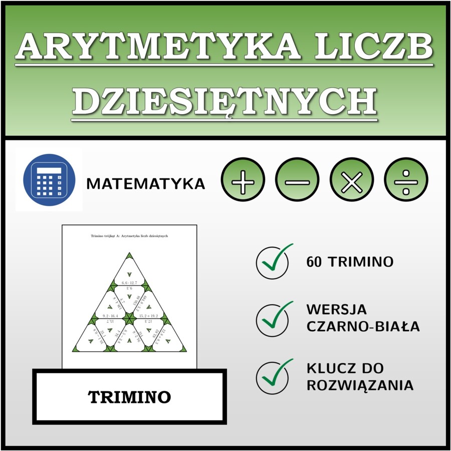 Trimino - Arytmetyka liczb dziesiętnych | matematyka
