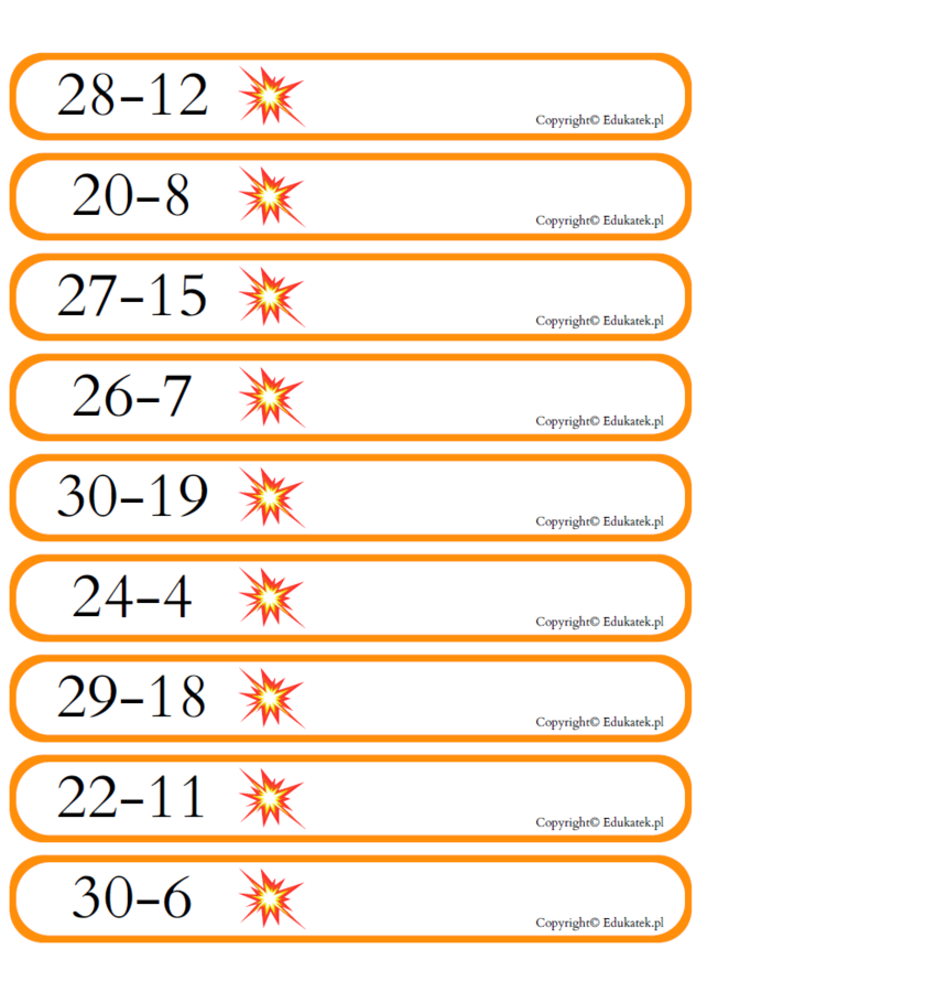 Gra typu kaboom – dodawanie i odejmowanie