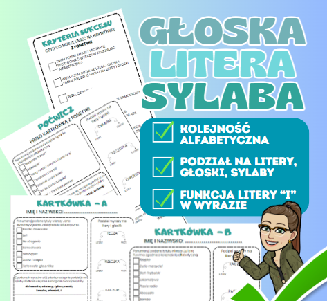 KARTKÓWKA Z FONETYKI DLA KLASY IV + kryteria sukcesu i karta z ćwiczeniami
