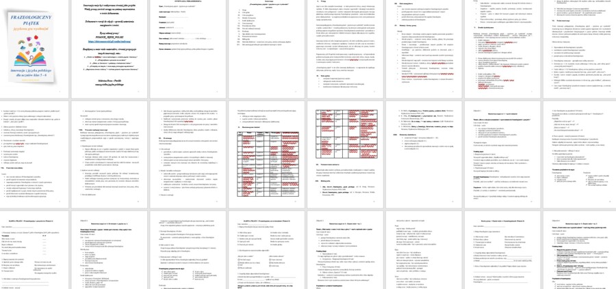 Frazeologiczny piątek - innowacja/projekt dla kl. 5-6 (wersja do edycji) około 100 stron