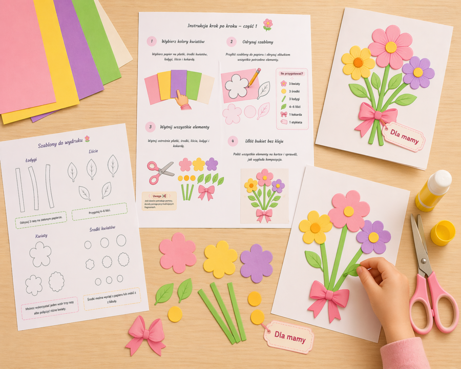 Bukiet dla mamy – praca plastyczno-techniczna