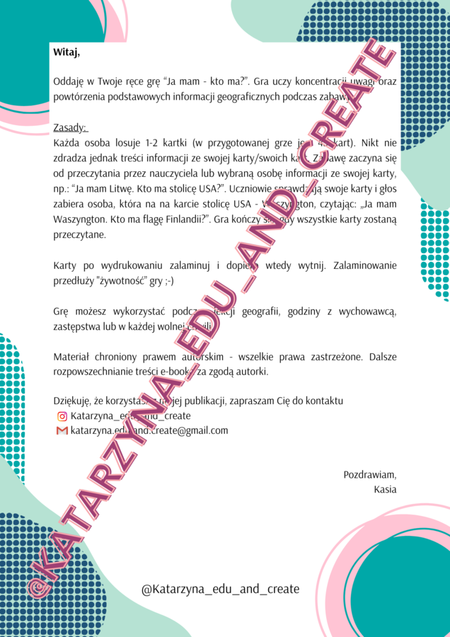 Ja mam ... Kto ma? część 1 - państwa, stolice, flagi, atrakcje